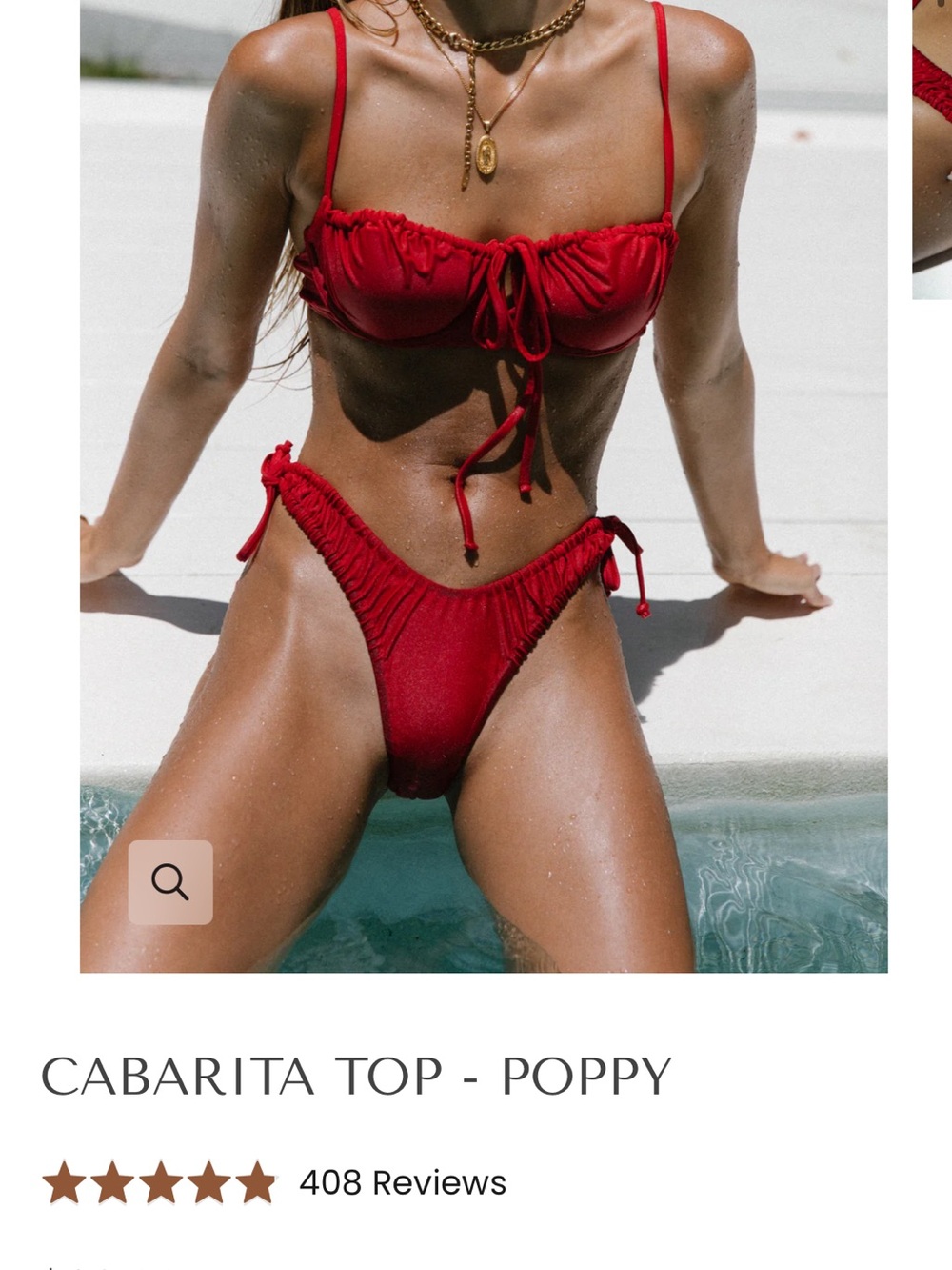Somerfield Swim Small Cabarita top - poppy  - worn once